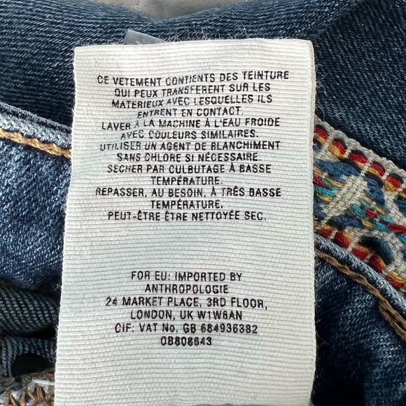 Pilcro and the Letterpress Anthropologie Slim Boyfriend Blue Denim Jeans - 30 - Picture 7 of 14